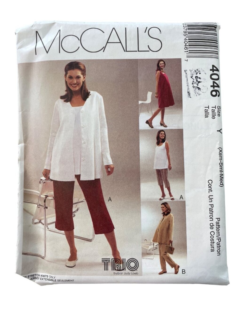 Mccalls 4046 Sewing Pattern Xs-M Maternity Shirt Jacket Dress & Pants Uncut
